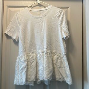 Kate Spade Lacy Peplum Blouse, Size M
